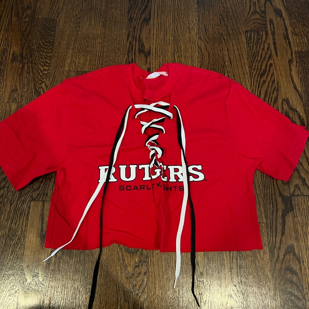 Rutgers game day tailgate crop top